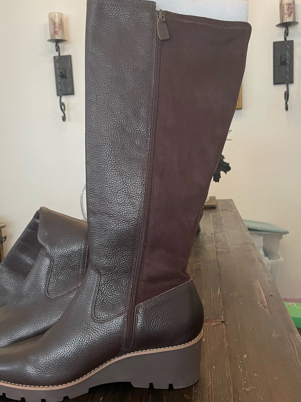 Vionic Brown Knee-High Wedge Boots